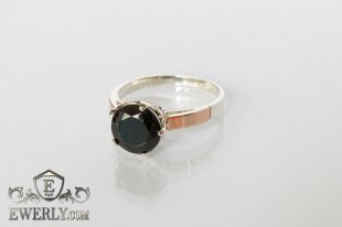 Ring of sterling silver with stones for women, фото