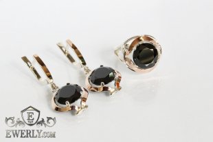 Set : earring of  silvers and ring of  silver, фото
