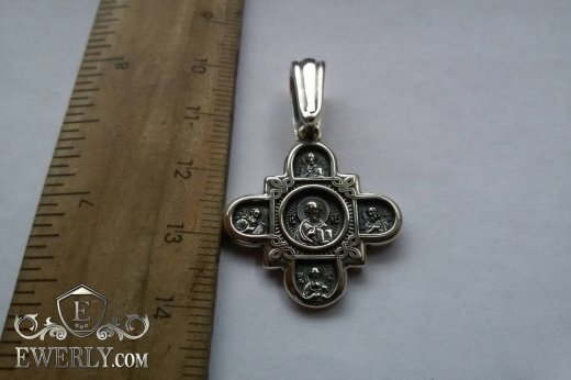 Cross of sterling silver without crucifix, фото