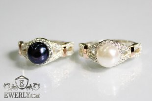 Women's ring of  silver with stones, фото