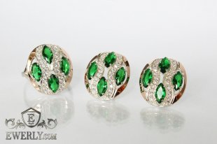 Set : earring of sterling silvers and ring of sterling silver, фото