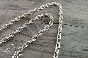 Big men's chain "Anchor with edges" of  silver, фото