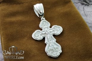 Cross of sterling silver with crucifix, фото