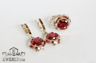 Set : earring of  silvers and ring of  silver, фото