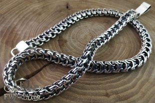 Thick chain "Phantom (Ramses and Double stream)" of sterling silver for men, фото