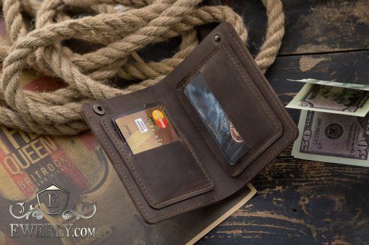 Handmade genuine leather wallet, фото