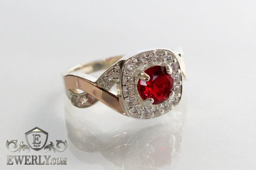 Ring of  silver with stones for women, фото