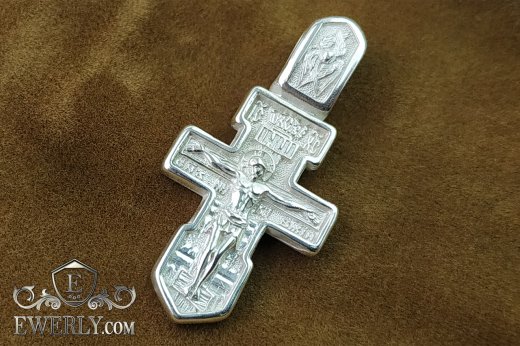 Men's pectoral cross made of silver, фото