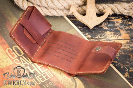 Handmade genuine leather wallet, фото