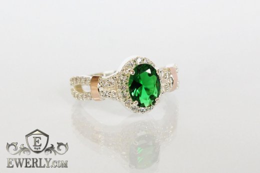 Women's ring of  silver with stones, фото