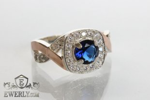 Women's ring of  silver with stones, фото
