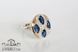 Ring of  silver with stones for women, фото