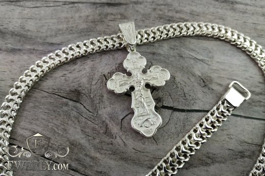 Kit : chain and pendant of sterling silver "Tractor (double carapace)", фото