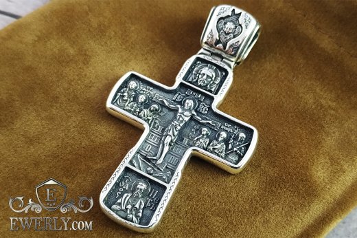 Big cross of sterling silver for men, фото