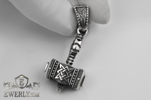 Pendant Thor's Hammer made of silver, фото