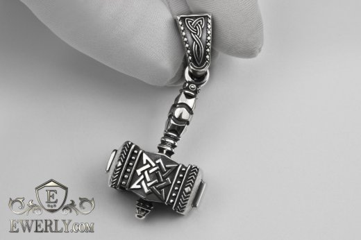 Pendant Thor's Hammer made of silver, фото
