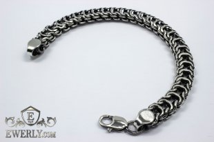 Thick bracelet "Ramses" of silver for men, фото