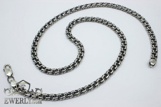 Chain "Moscow bismarck" of sterling silver, фото