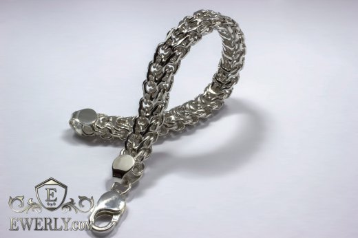 Big bracelet "Phantom (Ramses and Double stream)" of sterling silver for men, фото