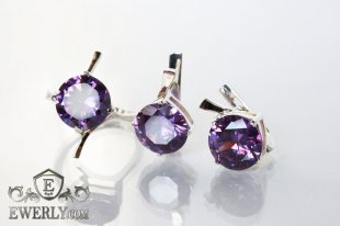 Set : earring of  silvers and ring of  silver, фото