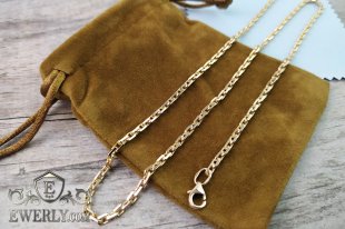Men's chain "Anchor with edges (gold)" of 14K gold, фото