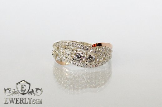 Women's ring of  silver with stones, фото
