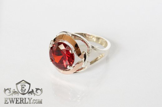 Women's ring of  silver with stones, фото