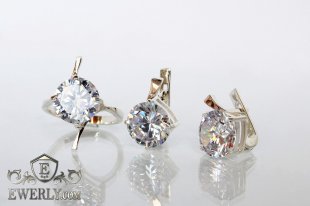 Set : earring of sterling silvers and ring of sterling silver, фото