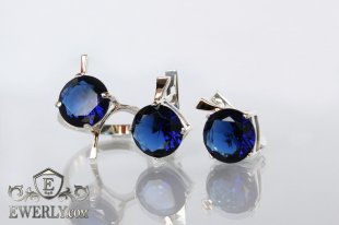 Set : earring of  silvers and ring of  silver, фото