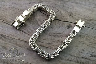 Big bracelet "Byzantine (Byzantium)" of sterling silver for men, фото