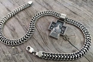 Kit : chain and pendant of  silver "Tractor (double carapace)", фото