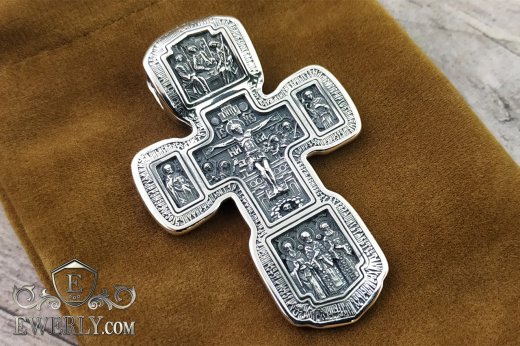 Big cross of sterling silver for men, фото