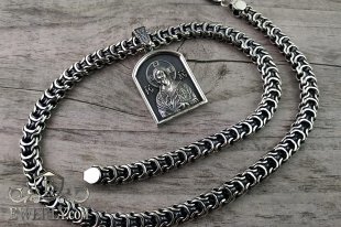 Kit : pendant of sterling silver and chain "Ramses", фото