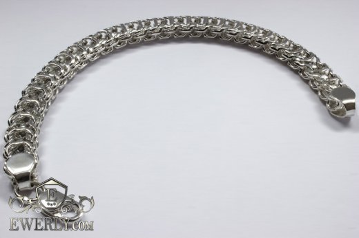 Thick bracelet "Ramses" of sterling silver for men, фото