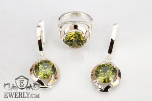 Set : earring of  silvers and ring of  silver, фото