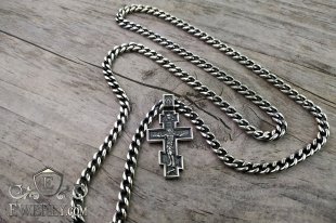 Kit : pendant of sterling silver and chain "Carapace", фото