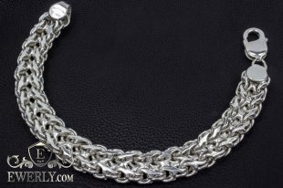 Bracelet "Double stream (seagull)" of sterling silver, фото