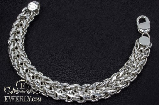 Bracelet "Double stream (seagull)" of sterling silver, фото