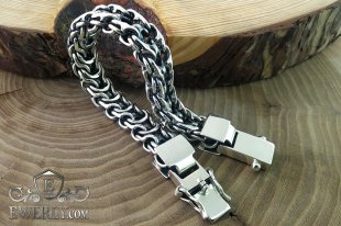 Big bracelet "Phantom (Ramses and Double stream)" of sterling silver for men, фото