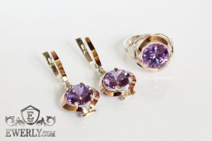 Set : earring of  silvers and ring of  silver, фото
