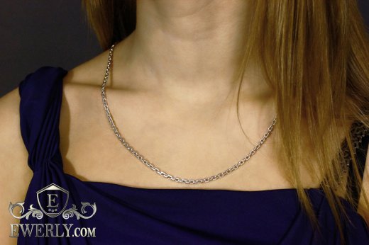 Women's chain "Anchor with edges" of sterling silver, фото